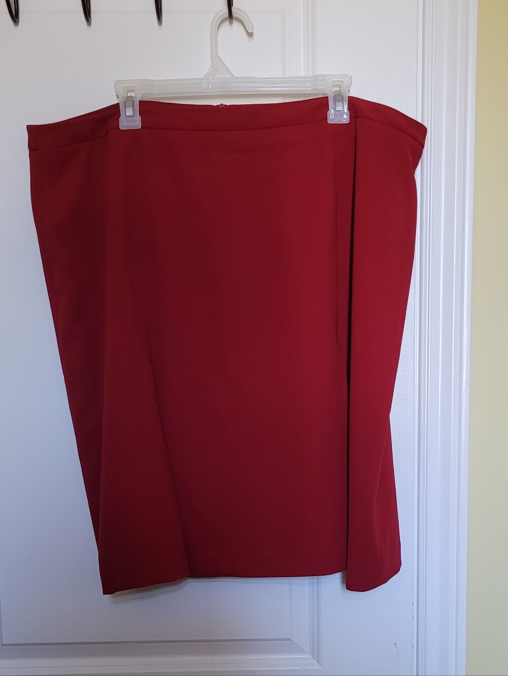 Jessica skirt red plus size 22W midi length office vintage kick pleat lined